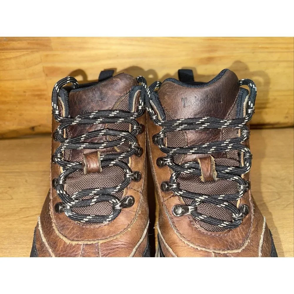 Timberland Boots Boy 2 Brown Leather Camping‎ Hiking School Outdoors Rugged